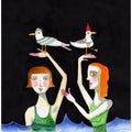 Best Friends Swimming with birds