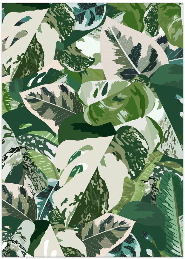 Green jungle leaves