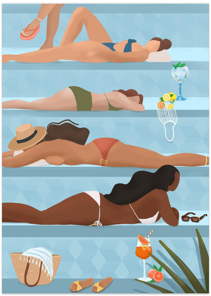 Ladies by the pool