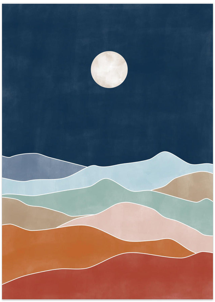 Moonlit Hill Scape