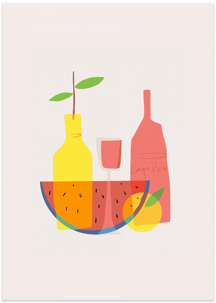 Still Life With Wine and Bottles