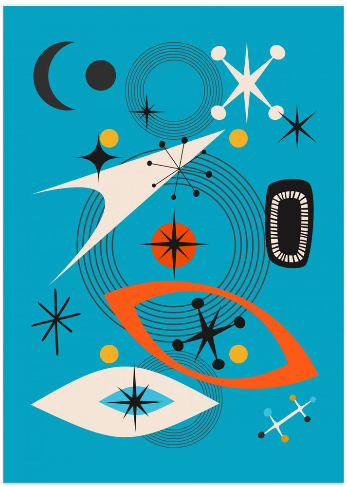 Geometric Shapes in Vibrant Teal