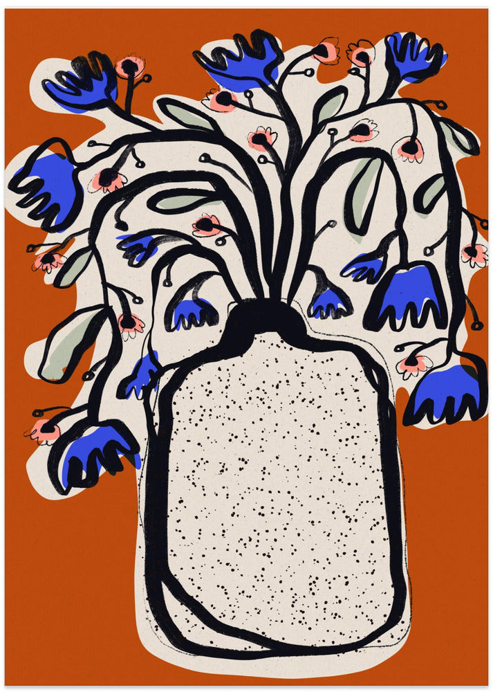 Blue Blossoms Vase