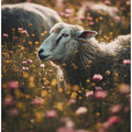 Sheep Among Wildflowers