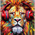 Lion With Headphones animal