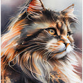 Art Prints of Cat watercolor painting animal