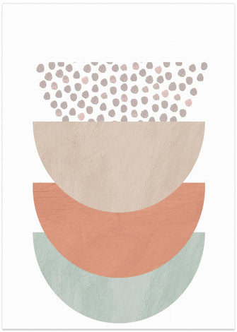 Art Prints of Orange and Green Shapes 1