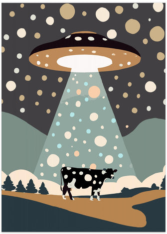 Art Prints of UFO &amp; cow