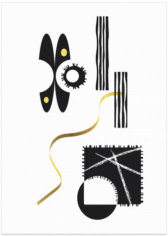 Art Prints of Black &amp; White Abstract No. 3 | gold
