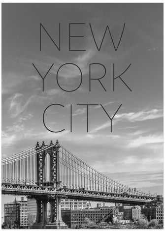 Art Prints of NYC Manhattan Bridge | Text &amp; Skyline