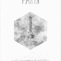 Art Prints of Coordinates PARIS Eiffel Tower | monochrome watercolor
