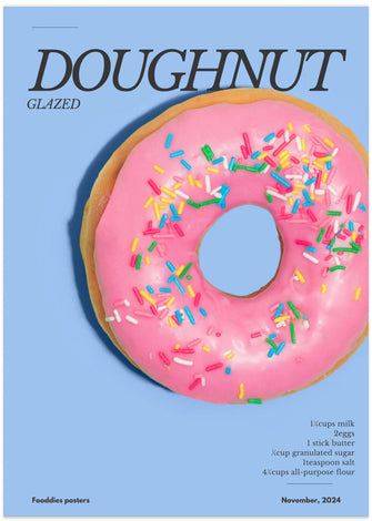 Art Prints of Pink Glaze Doughnut