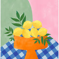 Yellow Lemons with Green Leaves