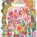 Reading In A Tropical Blooming Greenhouse
