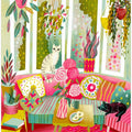 Bohemian Interior Colourful Chushions and Two Cats
