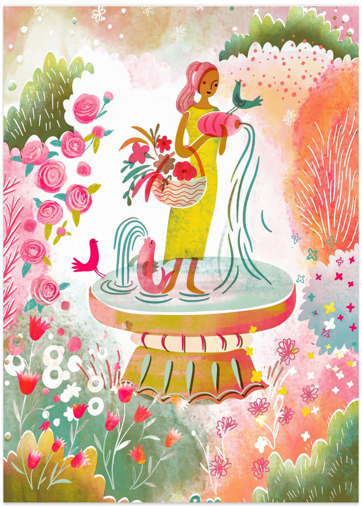 Fountain Lady In the Garden