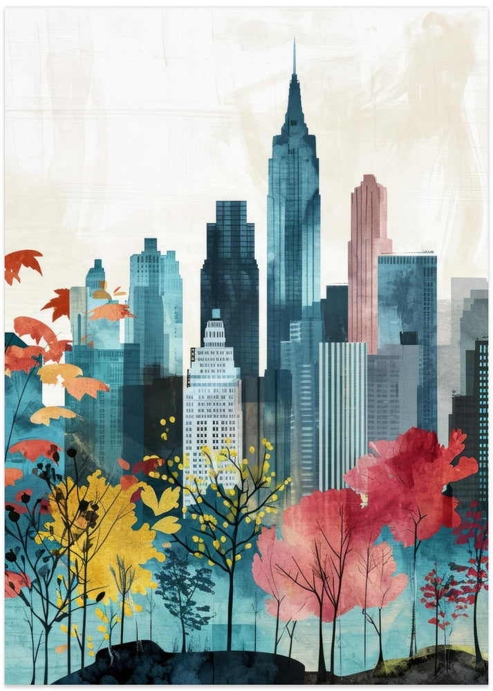 New York City  Watercolor Digital Painting (1)