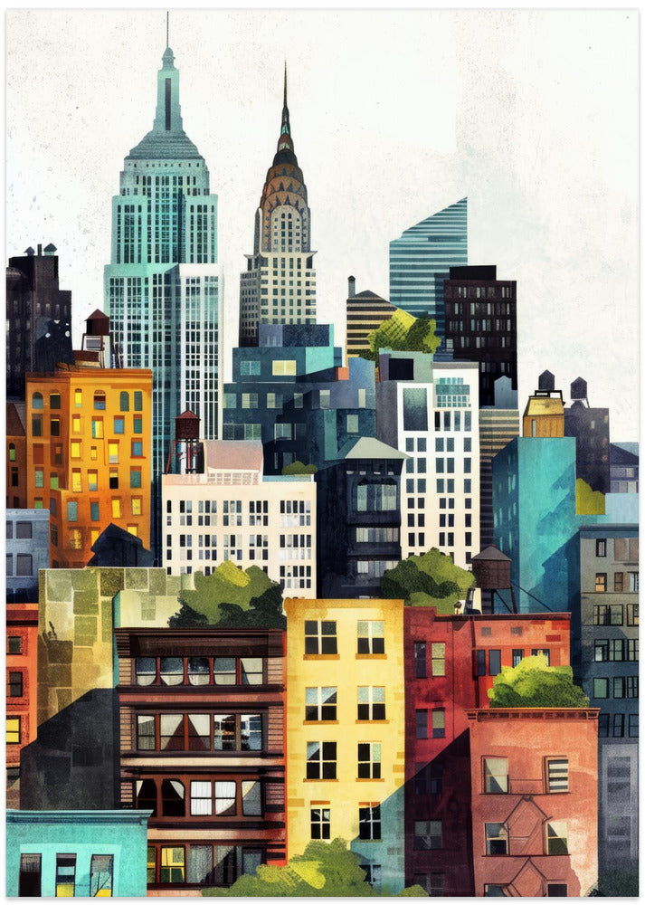 New York City  Watercolor Digital Painting (2)