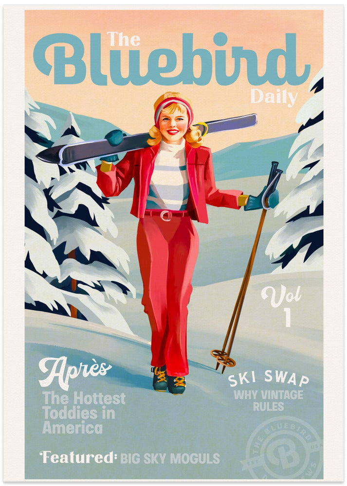 The Bluebird Daily Pinup Ski Art