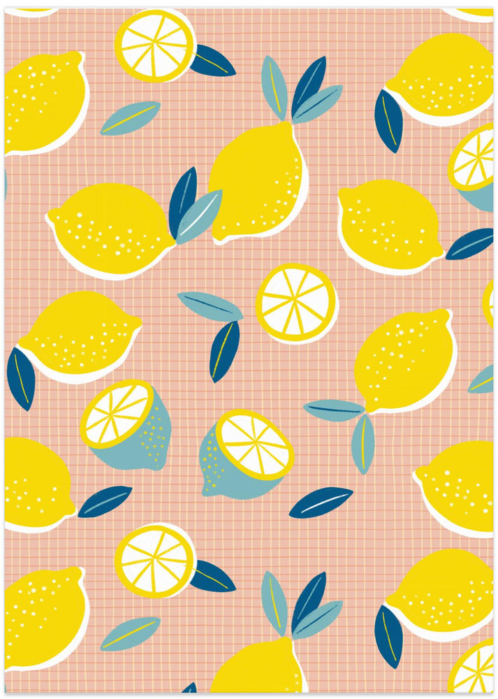 Fresh Lemons Checkered Rose