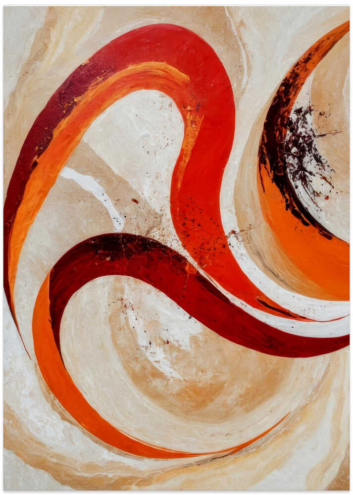Red And Orange Swirls On A Neutral Background