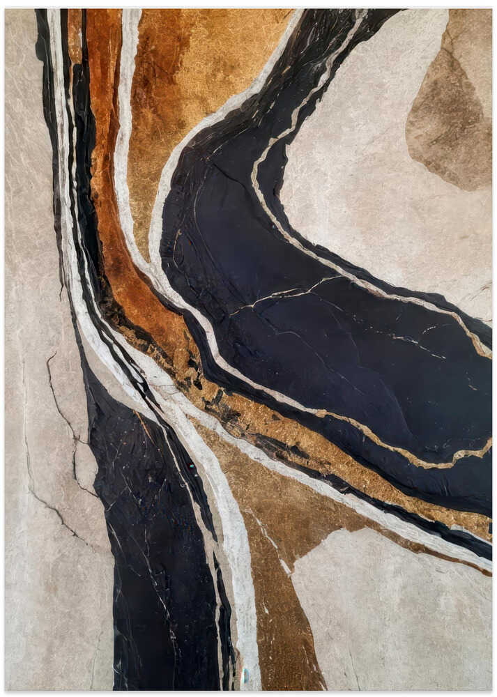 Textured Earth In Black and Gold