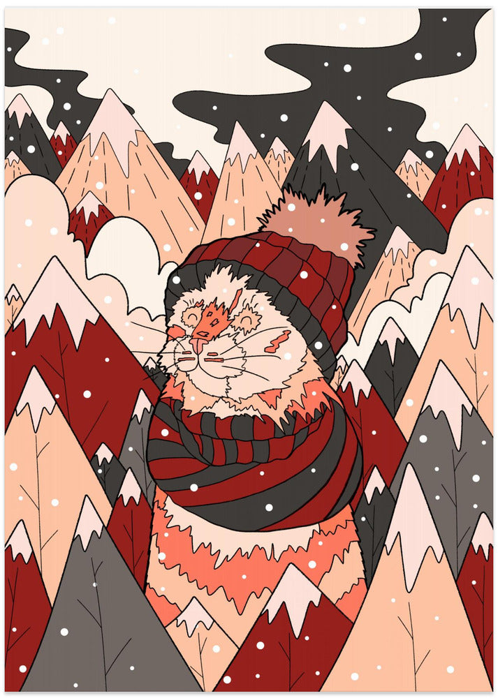 Cozy winter cat