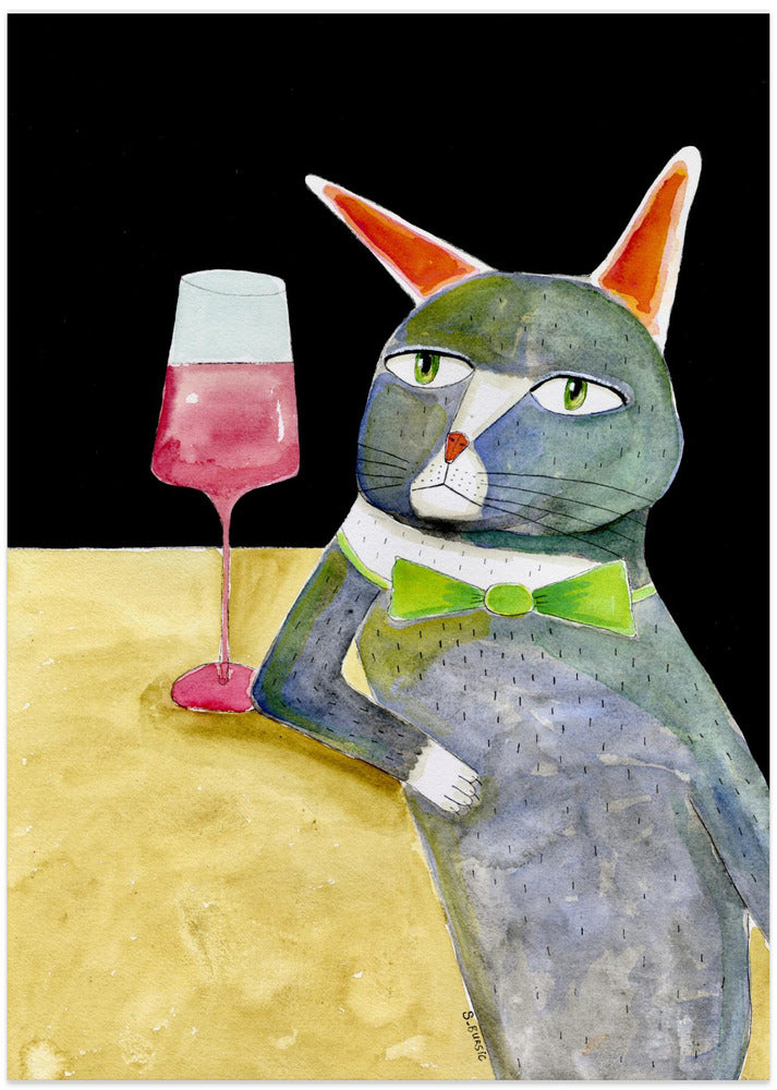 Bar Cat with Bow Tie