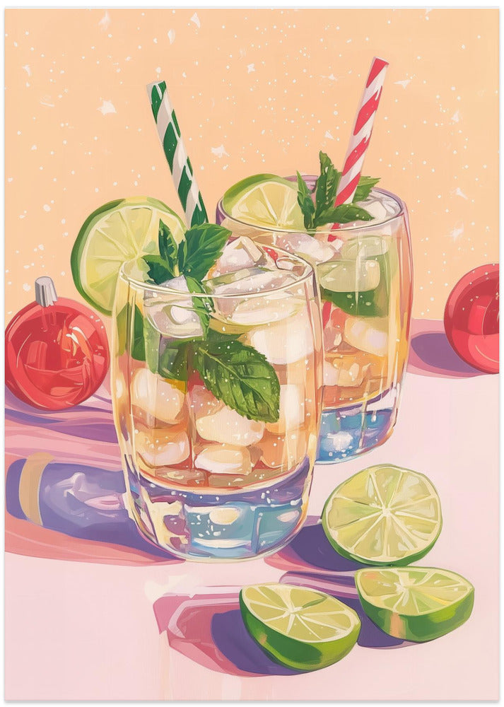 Mojito Summer Cocktails with Lime and Mint
