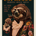 Art Deco Espresso Martini Drinking Sloth