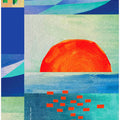 Colourful Mediterranean Sea With Sunrise, Abstract Coastal Art