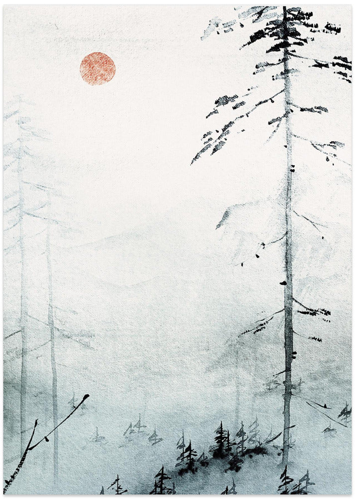 Serene Misty Pines