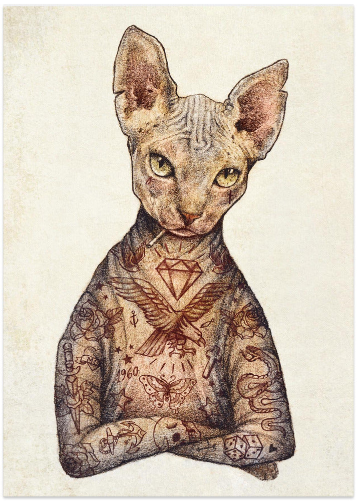 Stylish Tattoo Cat