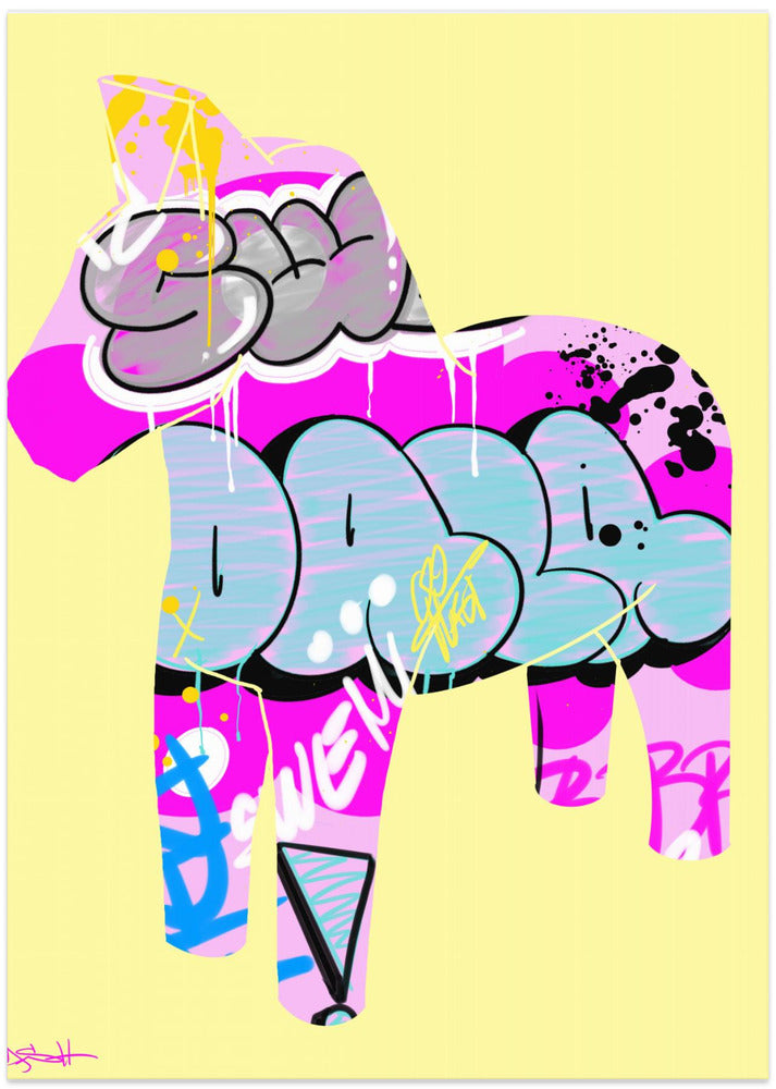 Graffiti Style Dala Horse