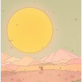Sun Over Pastel Mountains And Blooming Flowers