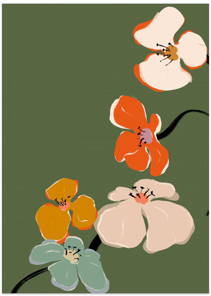 Blossoms on Green
