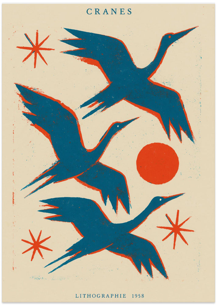 Cranes lithographie