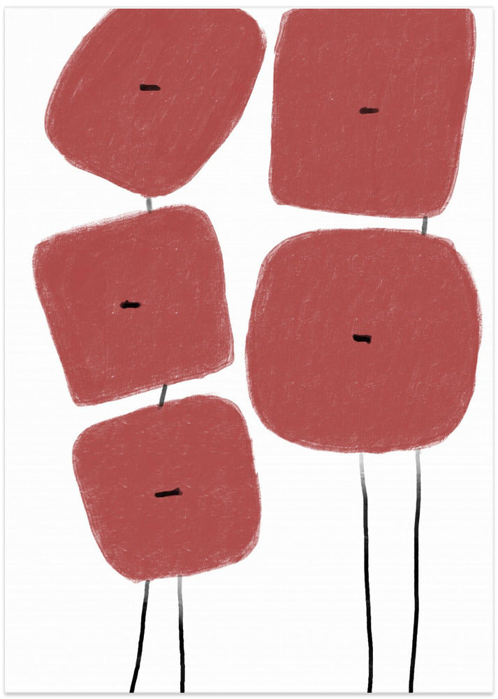 Red Geo Flowers