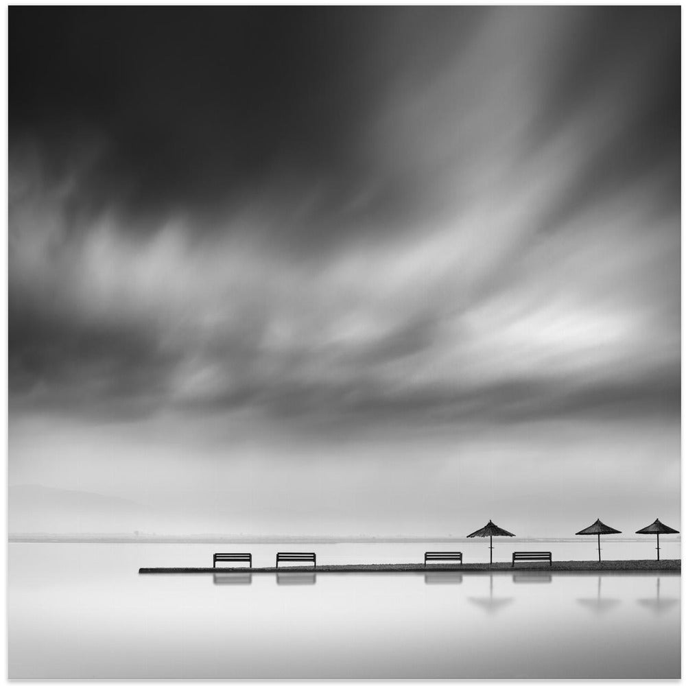 Four Benches and three umbrellas