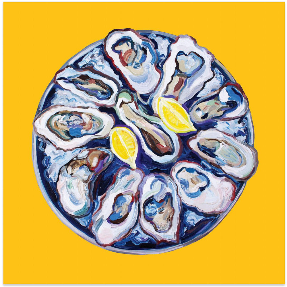 Oysters On a Plate Yellow