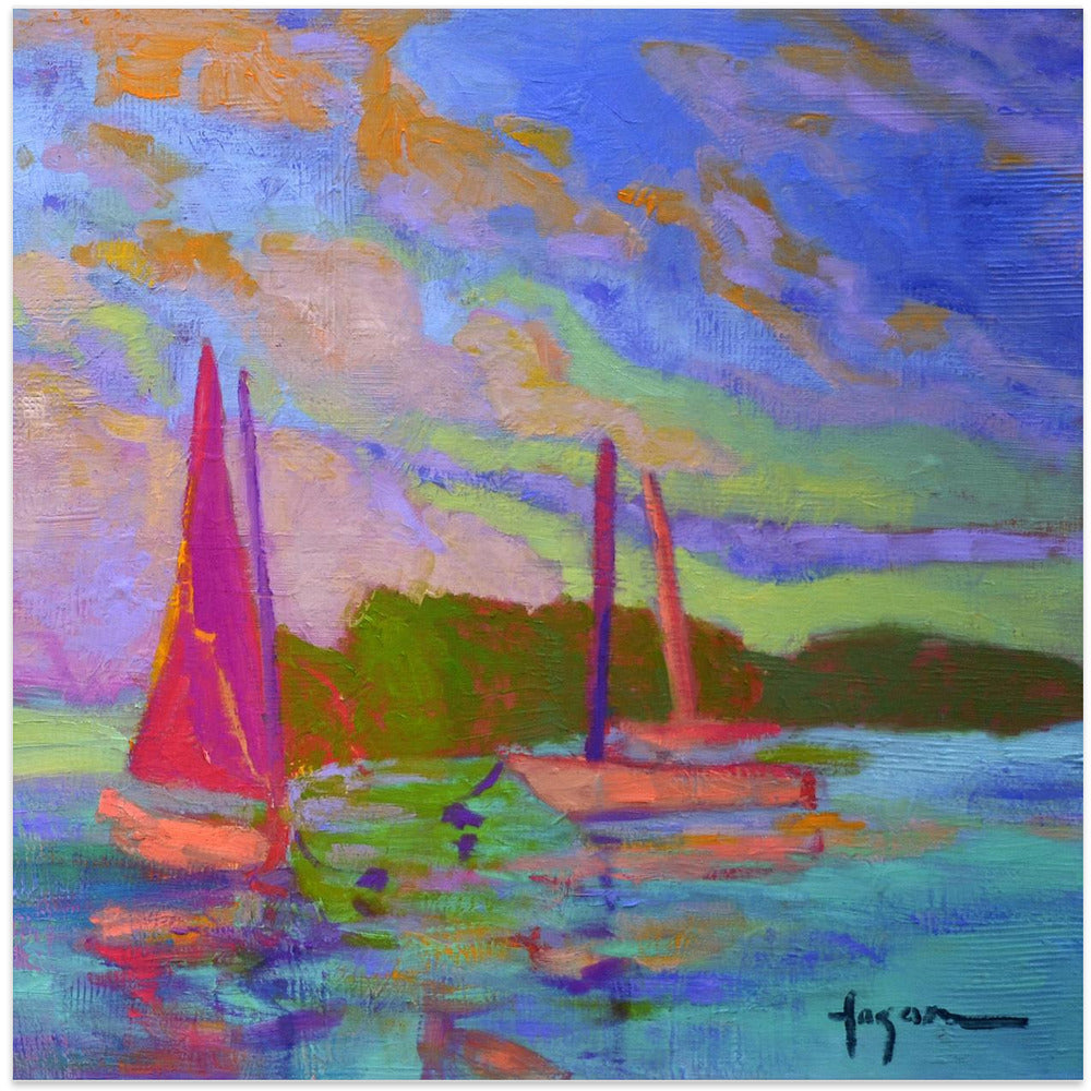 Sailboats at Dusk