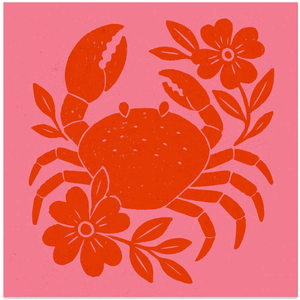 Crab and flowers